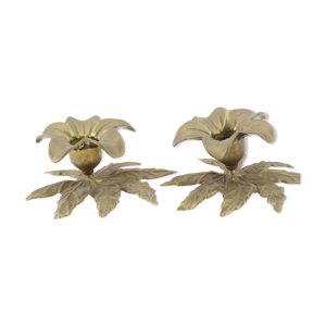 paire de bougeoirs fleur