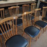 Lot de 4 Anciennes Chaises de Bistrot BAUMANN FRANCE 1960