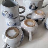 Stoneware tea set with swan decor – Hygge & Lagom spirit