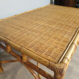 Rattan table, 70s