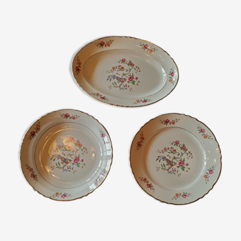 3 plats porcelaine