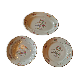 3 plats porcelaine