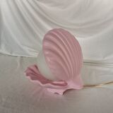 Pink shell and opaline pearl lamp, Saint-Jacques, France, 1970
