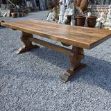 Solid oak monastery table, 243cm L
