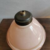 Pied de lampe à poser vintage en verre de clichy rose