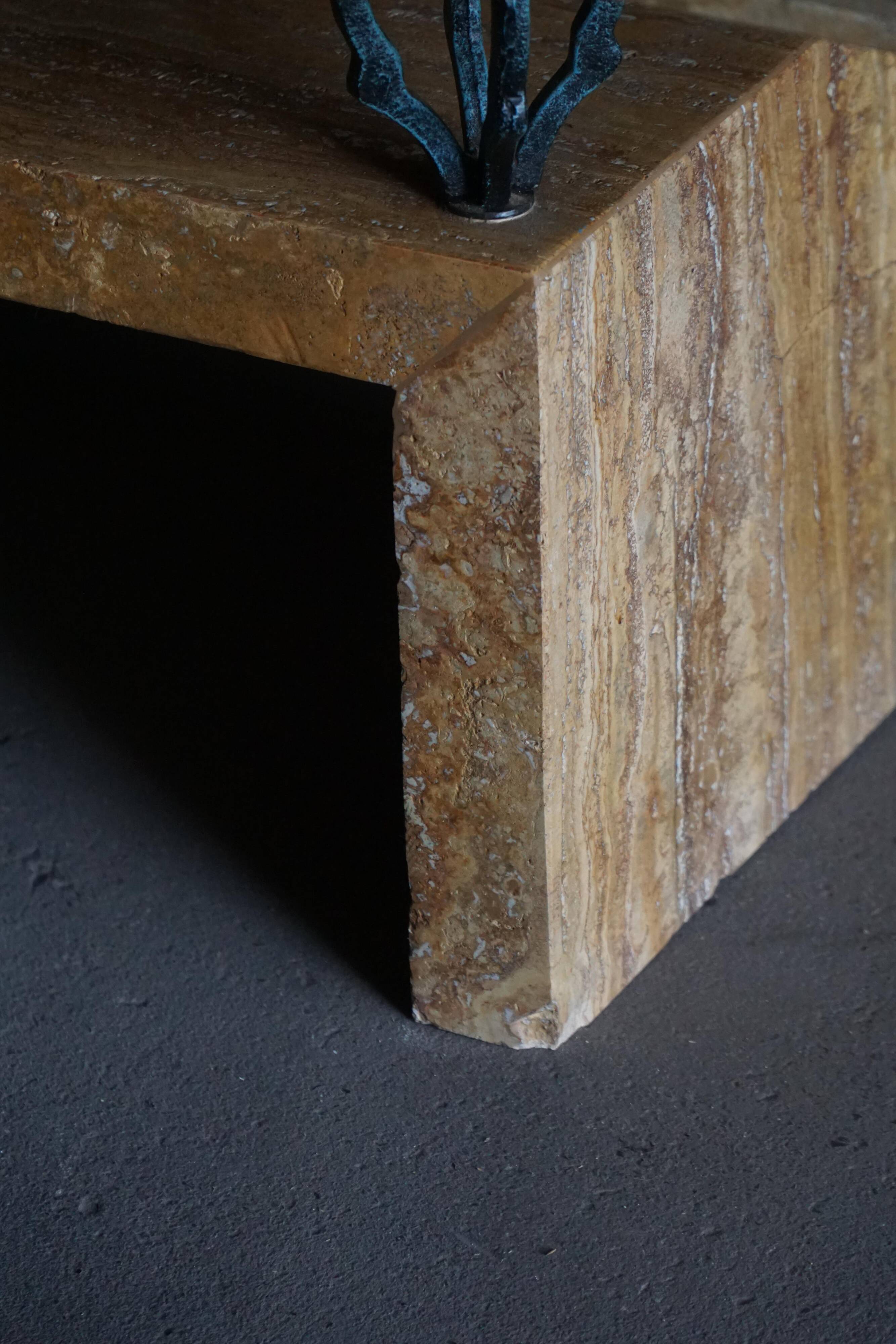 Mid-century rectangular marble coffee table, made in Italy, 1970s.