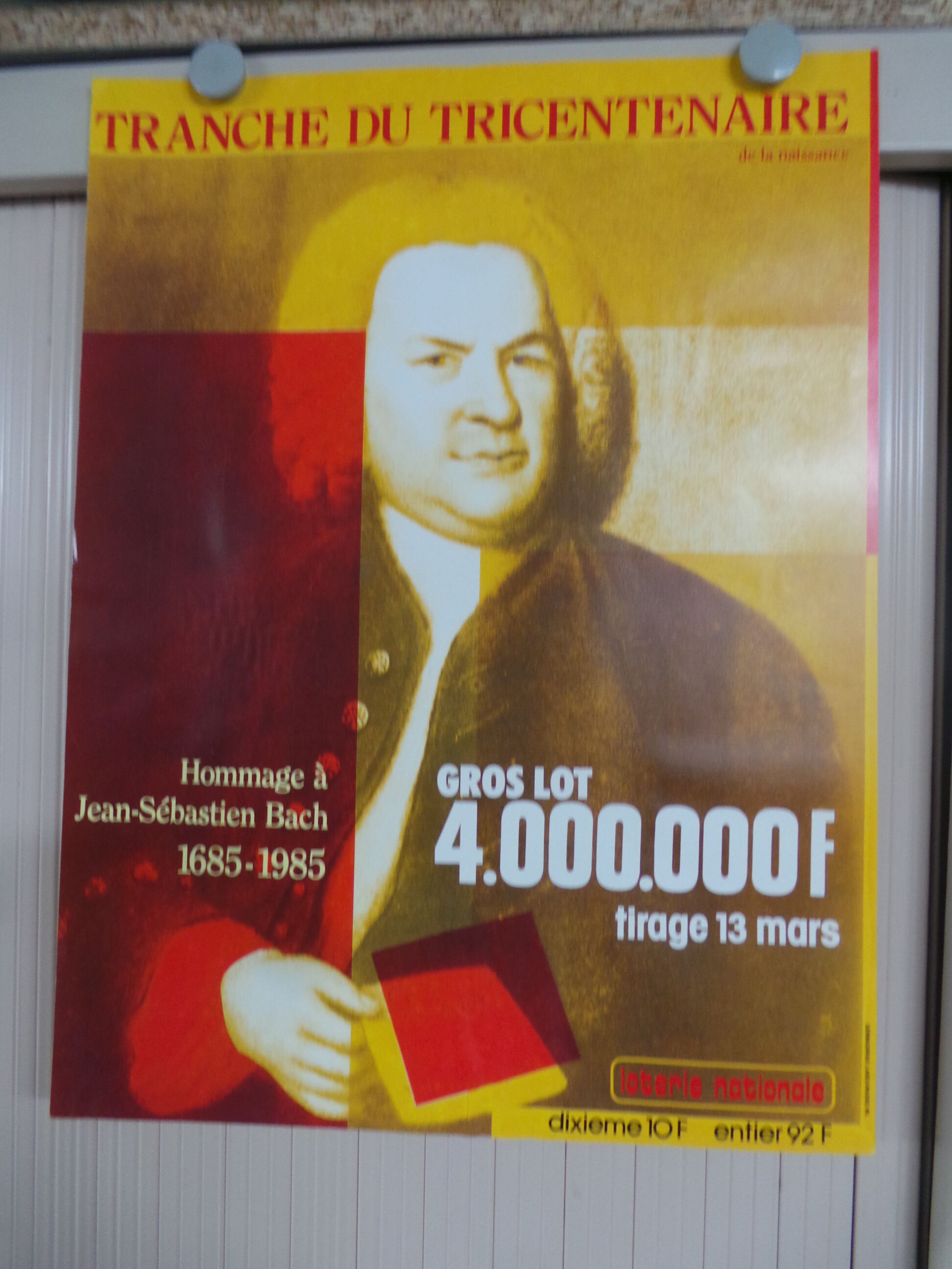 Original poster national lottery tricentennial of the birth Of Sebastian Bach 1985