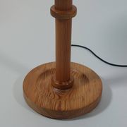 Vintage pine table or floor lamp with a shade made of real leaves.