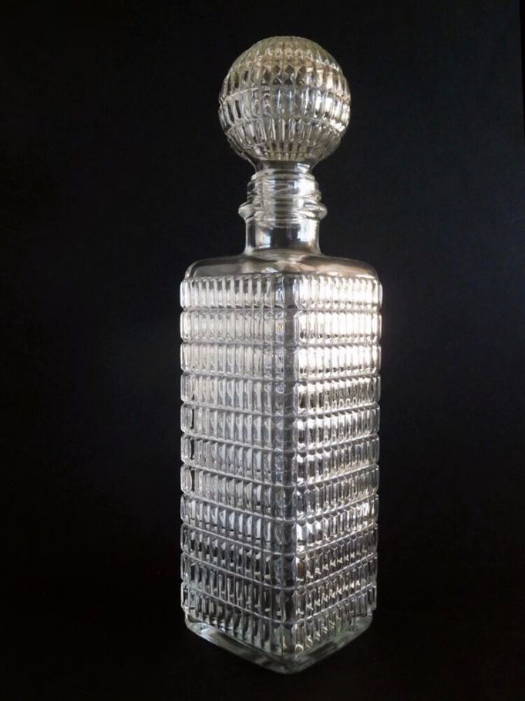Whiskey decanter, cut glass