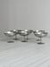 6 shiny metal cups with pearl rim