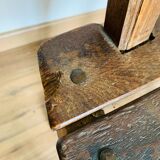 Set of 5 wooden chairs, handcrafted work