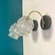 Pair of swan neck wall lights brass globe glass bubble vintage decoration