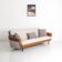 Vintage convertible sofa in fabric and imitation leather
