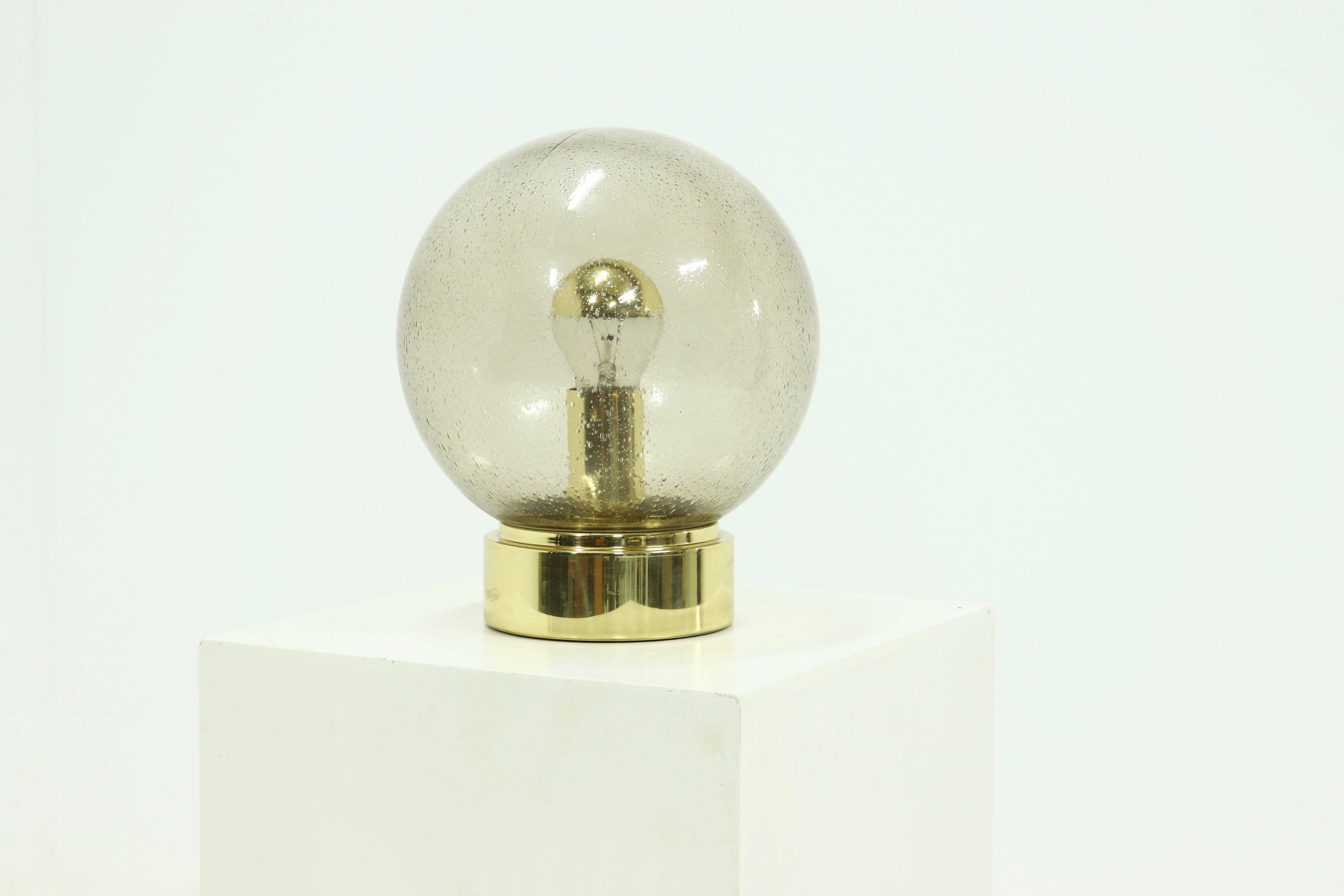 Textured Glass Ceiling Lamp by Glashütte Limburg Germany 1970s