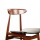 Set of 6 Thonet dining chairs, in brown lacquered wood and black leatherette, 1960.