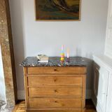 Commode bois et marbre XXème style Louis Philippe