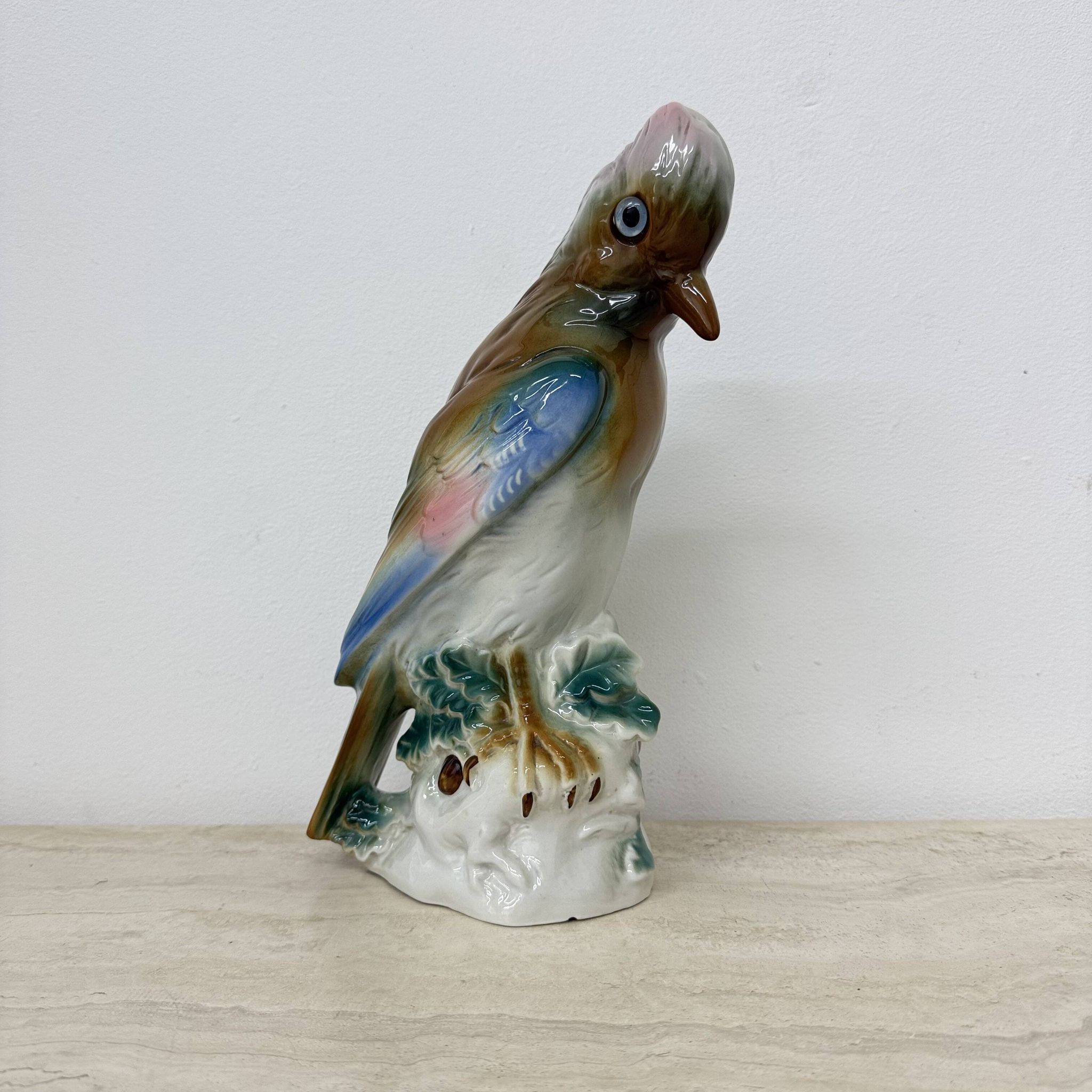 Lampe à parfum vintage en porcelaine oiseau, années 1950