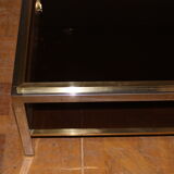 Coffee table with double trays in chrome and gold around 1970