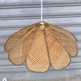 Vintage wicker flower pendant light