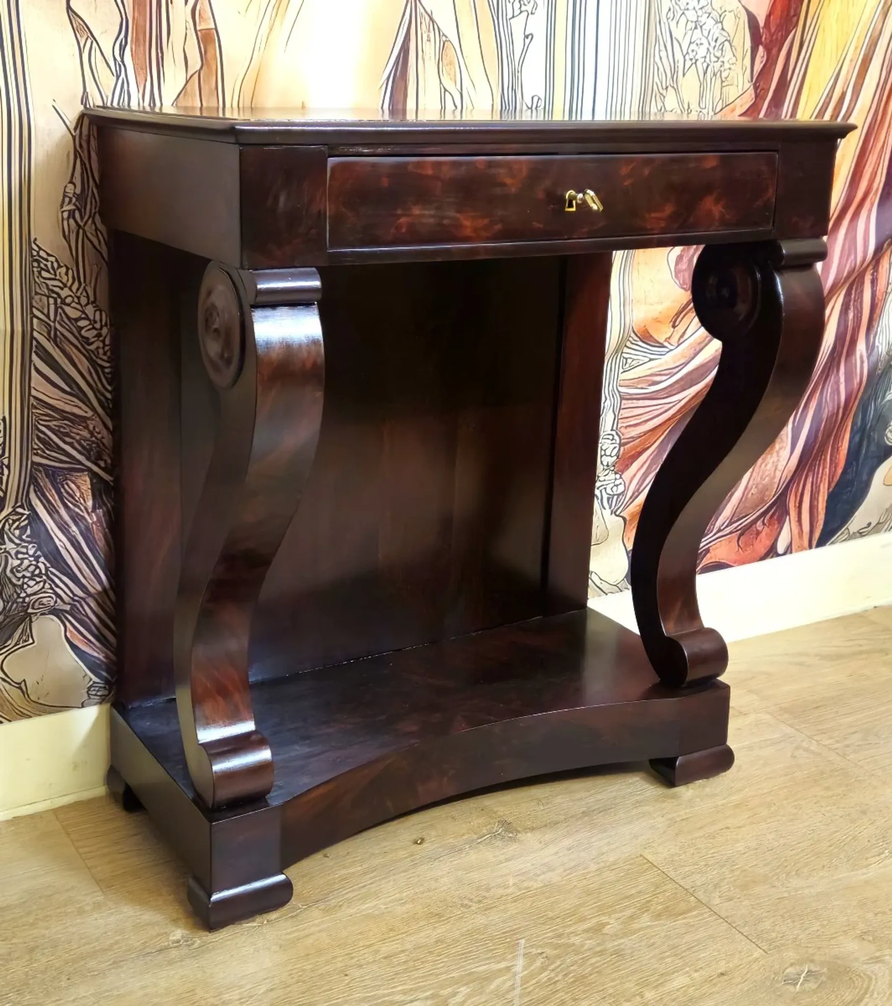 Empire-style console – Mahogany – 1 drawer – 19th century