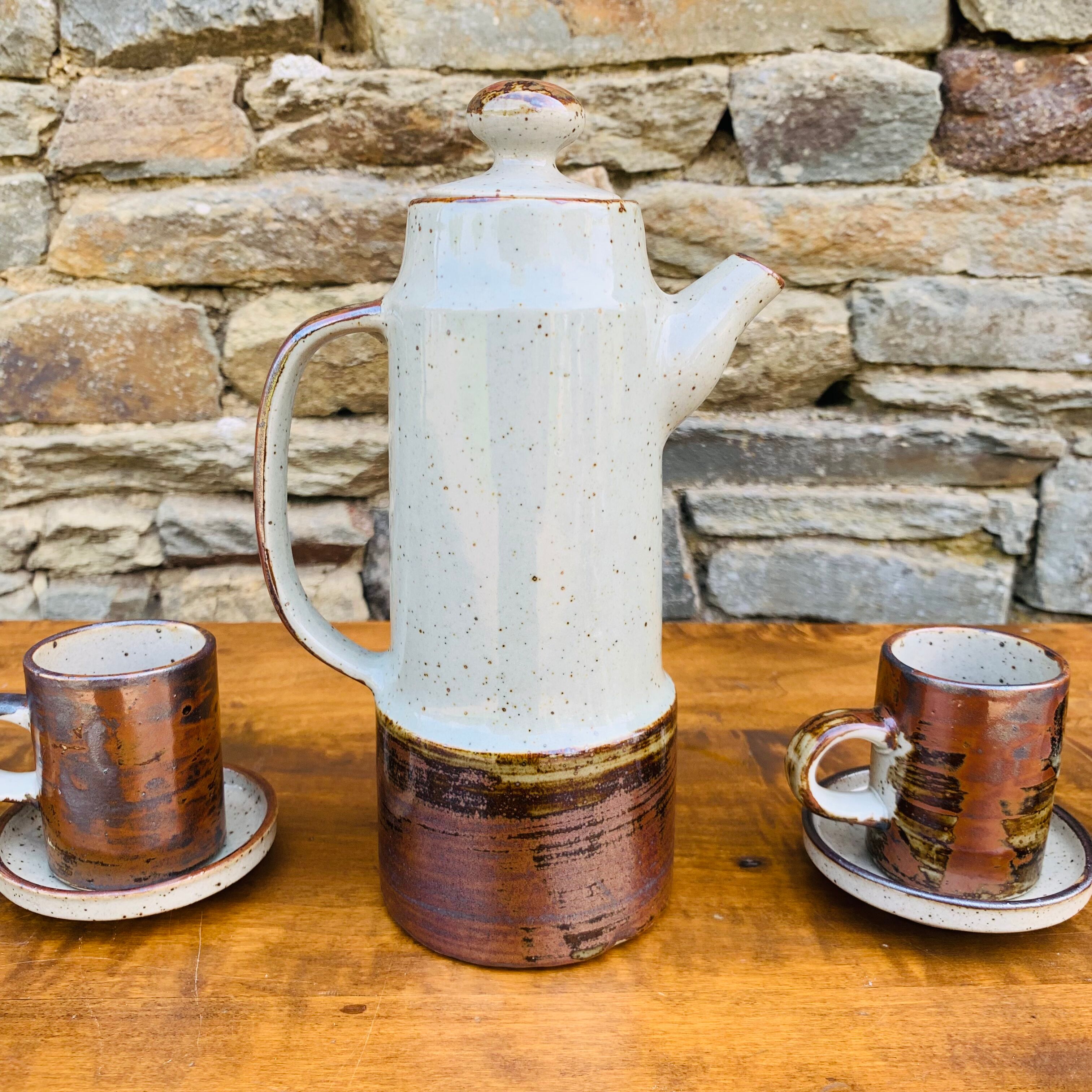 Vintage stoneware coffee set from the 1970s