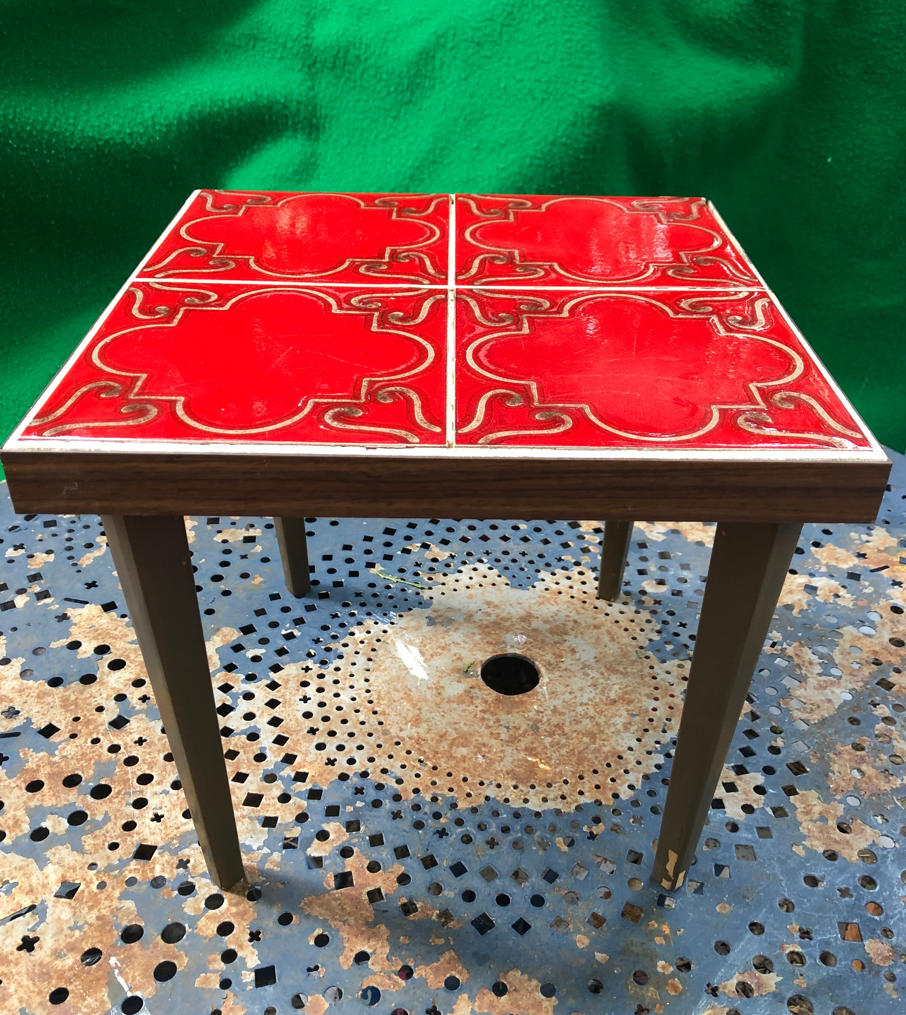 Vintage tiled square coffee table 60s/70s