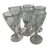 six antique blown glass glasses – 1930s/1950s