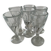 ot de 6 verres anciens en verre soufflé – années 1930/1950