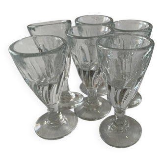 six antique blown glass glasses – 1930s/1950s
