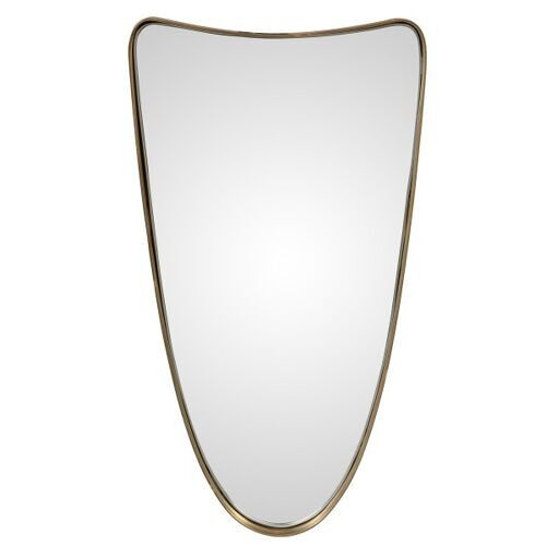 Miroir rétroviseur forme libre contour laiton - 60x30cm