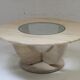 Double table travertine and glass