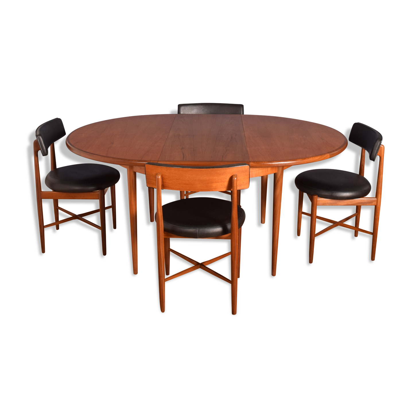 Restored Teak 1960s Retro G Plan Fresco Round Table & 4 Chairs Victor Wilkins