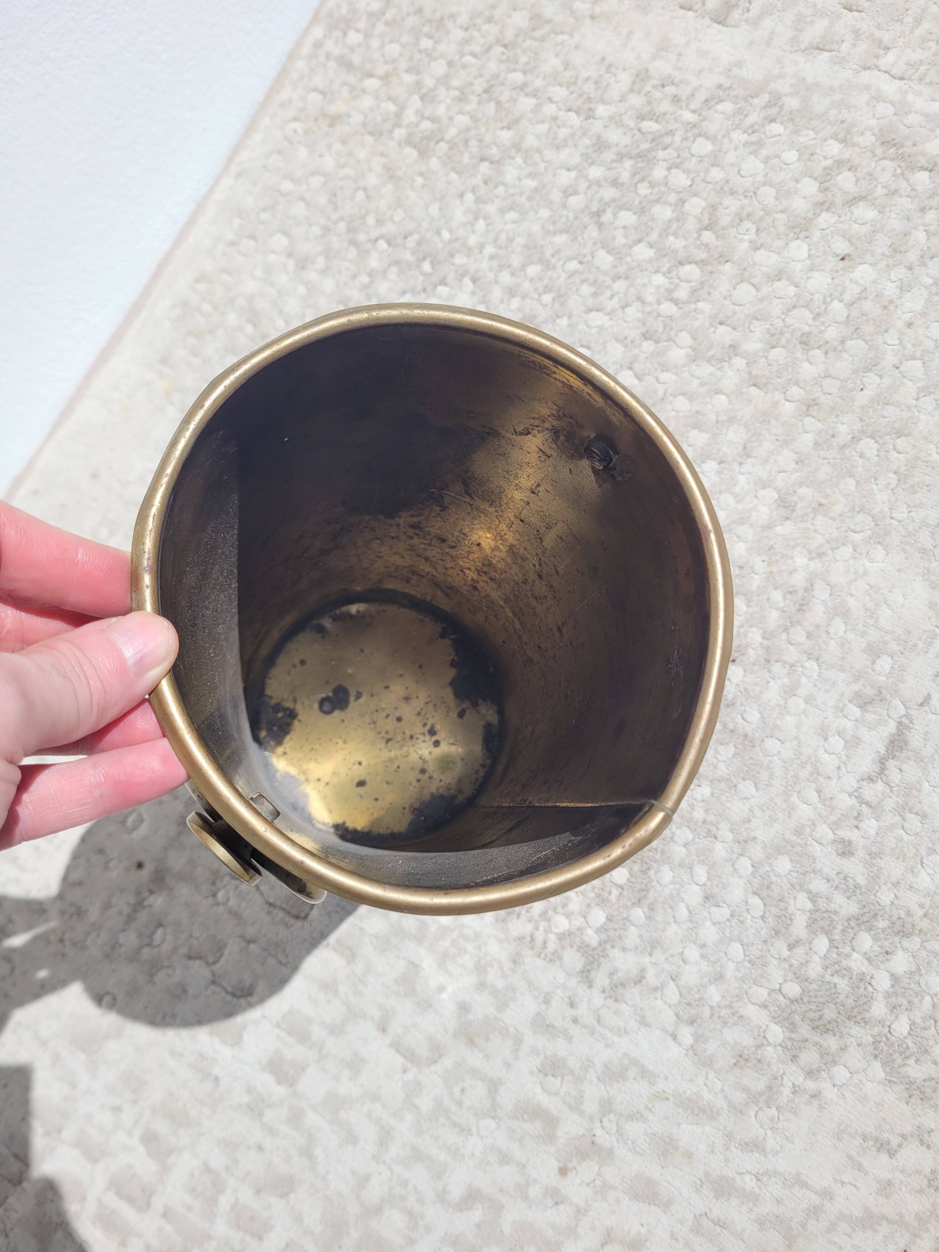 Cylindrical brass umbrella stand – 1960s/70s