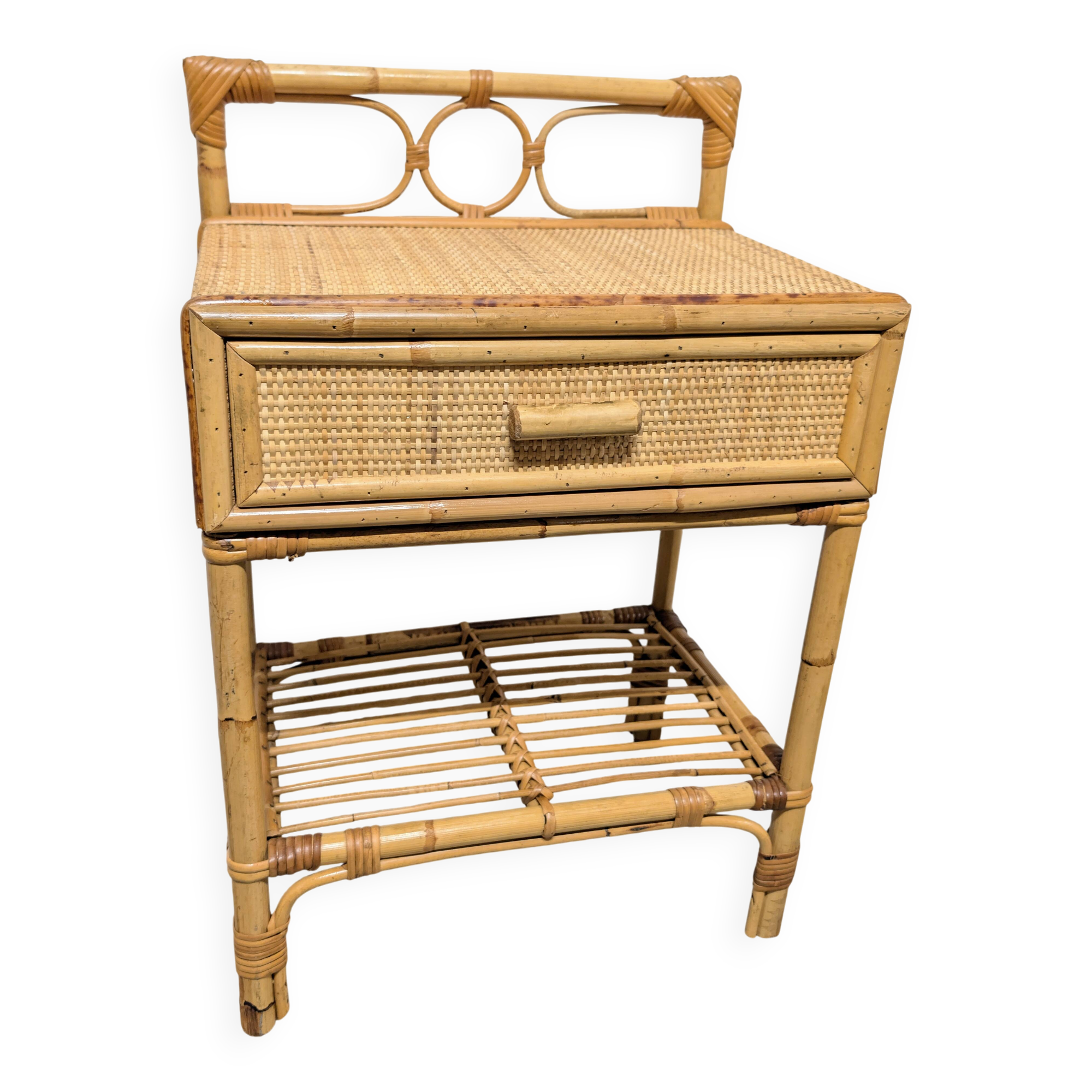 Rattan bedside table
