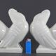 Manufacture de saint-clément, 1930s, pair of bookends figuring pigeons.