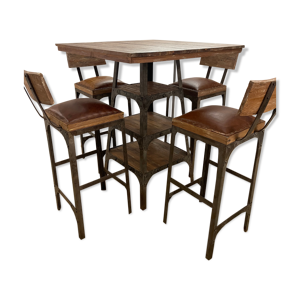 Table en métal et bois