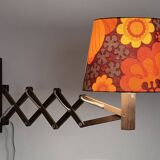 Wall lamp/scissor lamp in died pine wood from Translandia. Denmark 1960s