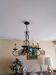 Antique wrought iron chandelier with 5 branches.