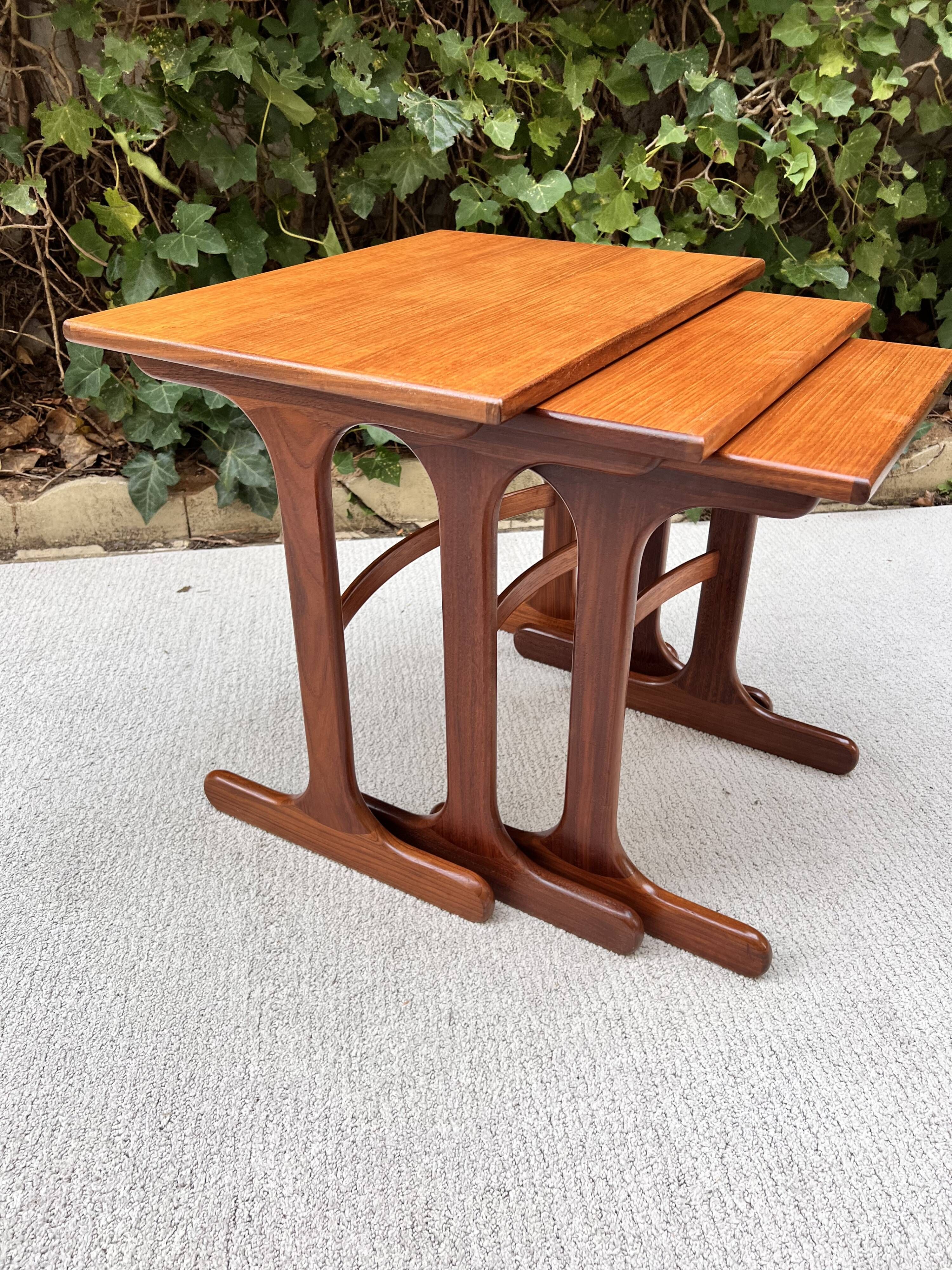 Vintage Scandinavian teak nesting tables by "Victor B Wilkins"