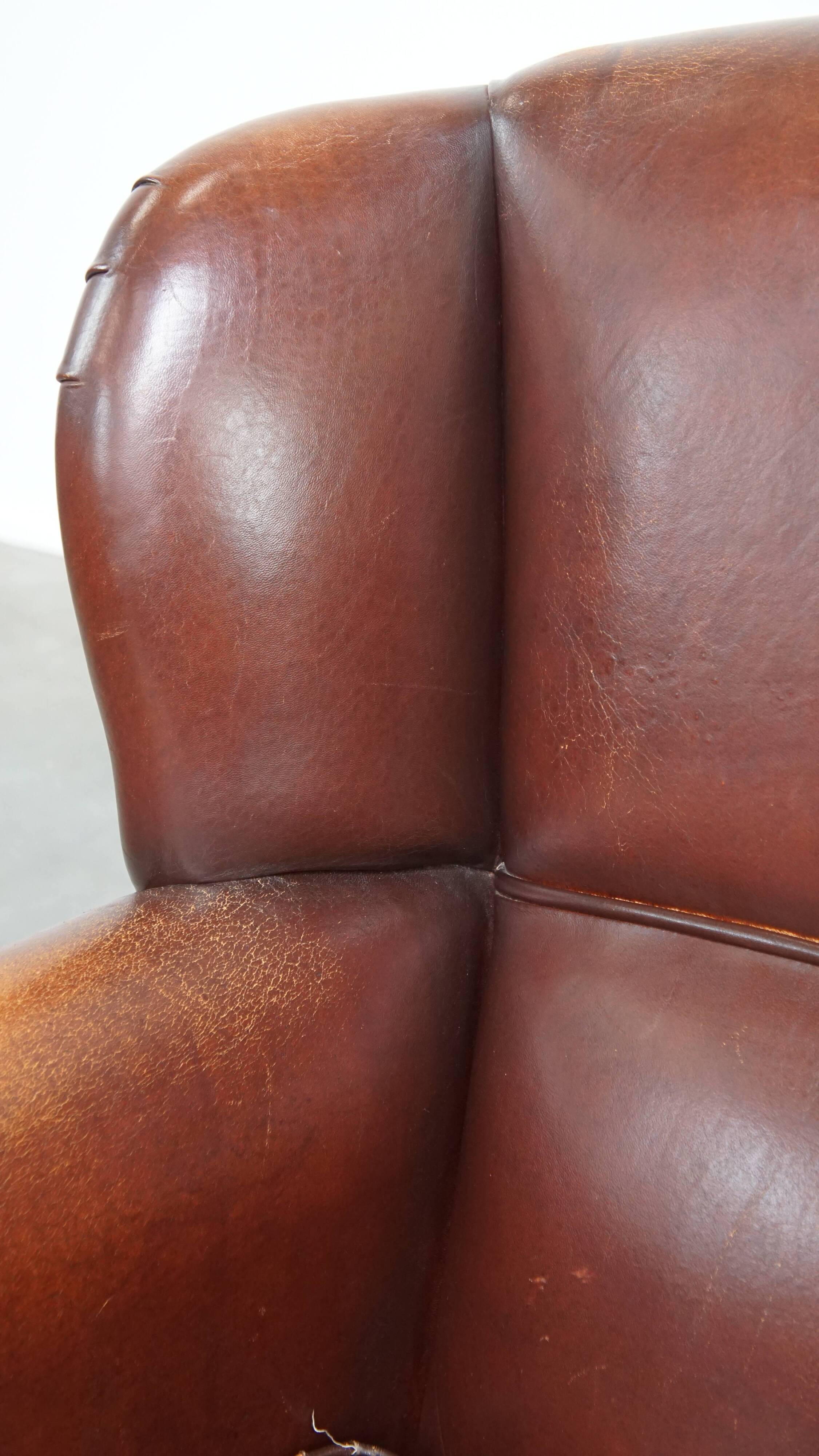 Sheepskin Leather Wingback Chair