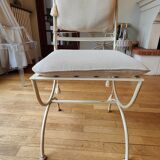 Dining table & 6 white wrought iron chairs Roche Bobois romantic style