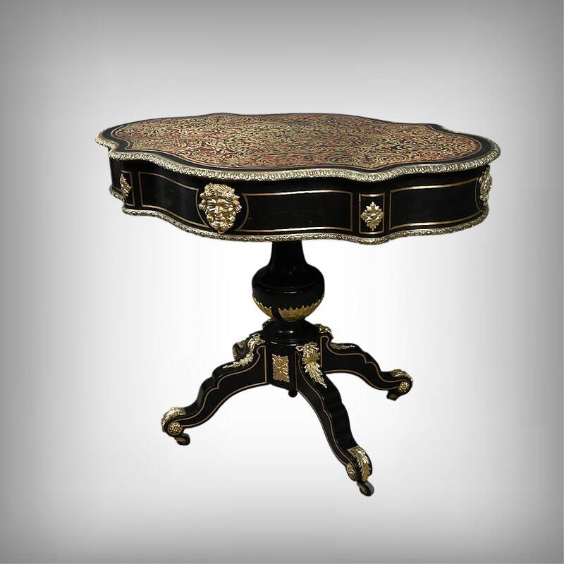 Boulle marquetry violin-shaped table, Napoleon III period – Mid 19th century