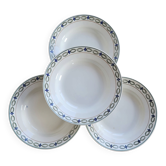 4 vintage deep plates, ironstone Saint Amand model 6000