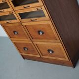 English Haberdashery Shop Cabinet with Glass Fronted Drawers, Circa 1930s