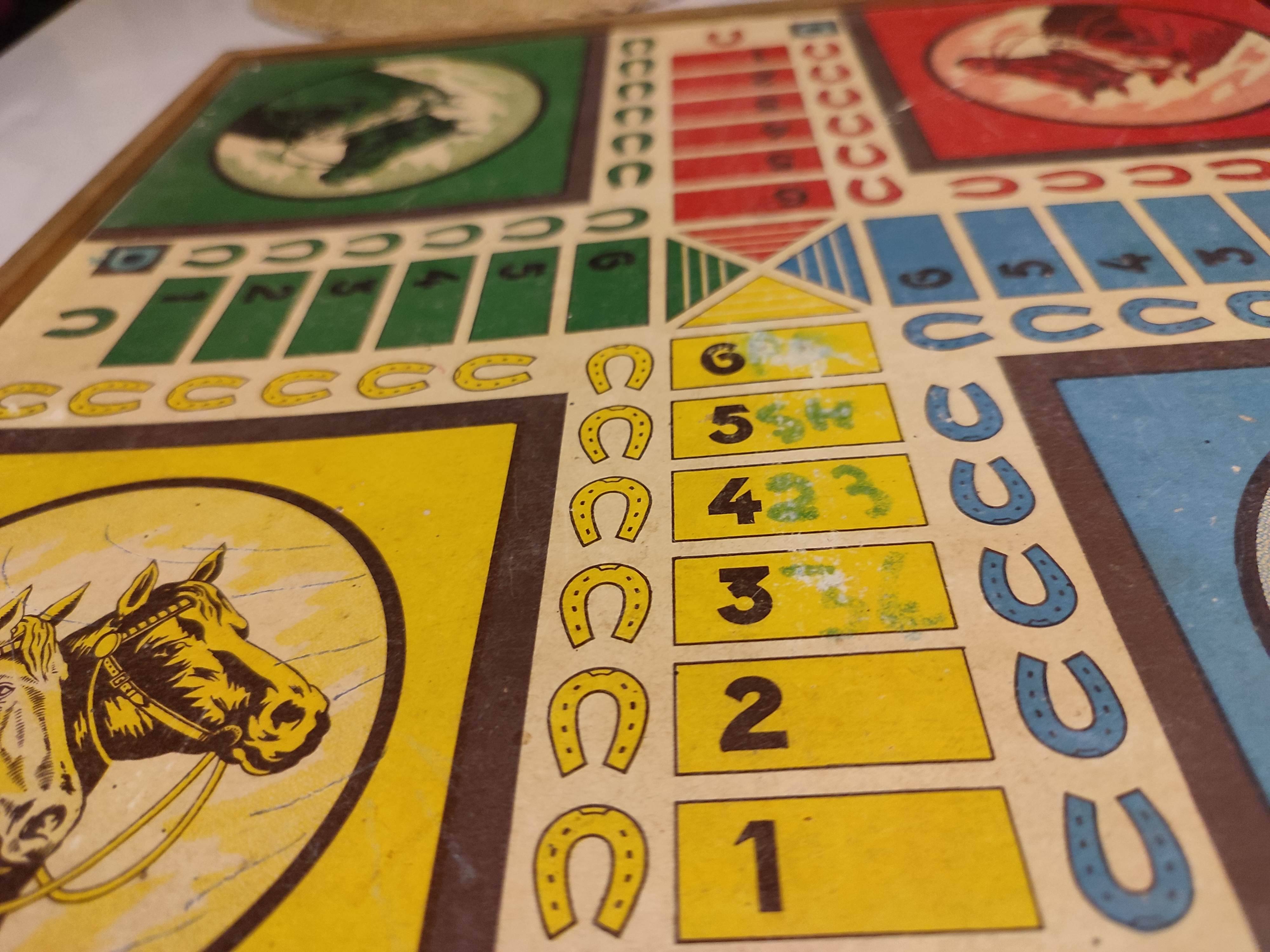 Antique Wooden Multi-Game Box - Ludo - Game of the Goose - Checkers