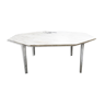 Octagonal chrome marble coffee table