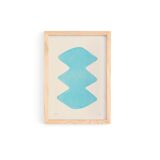 Collection of 4 abstract paintings in light blue signed Eawy.