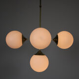 Lustre en laiton à 5 bras du milieu du siècle