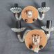 Pair of vintage glass/mirror two-arm wall lights