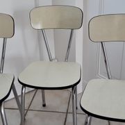 Lot de 3 chaises jaunes pâles en Formica années 70